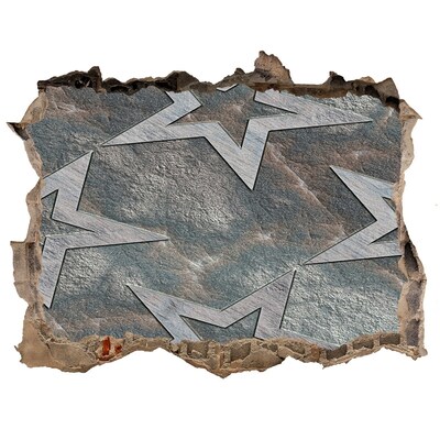 Hole wall sticker Broken wall with stars