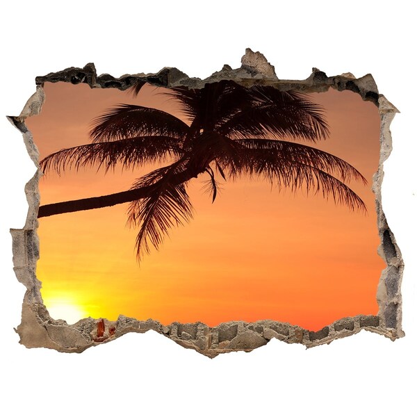 Hole wall sticker Sunset on a tropical beach