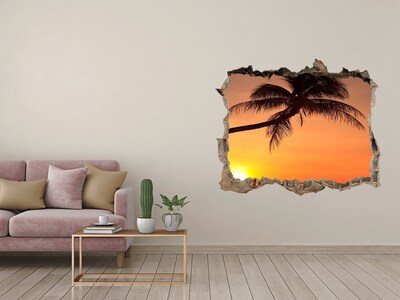 Hole wall sticker Sunset on a tropical beach