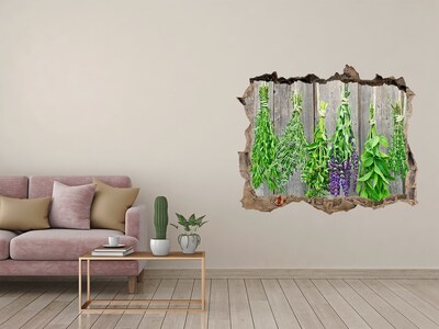 Hole wall sticker Herbs on a string