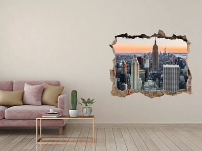 Hole in the wall decal New York at sunset