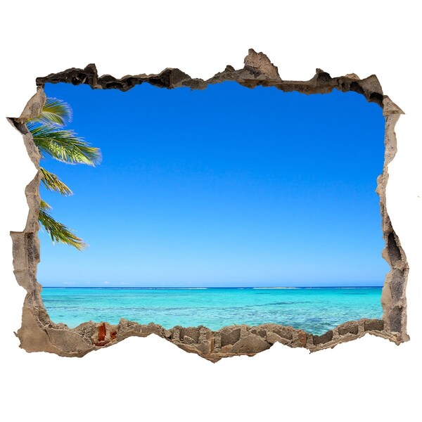 Hole in the wall decal Tropical beach