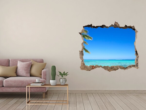 Hole in the wall decal Tropical seaside oasis