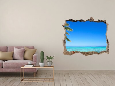 Hole in the wall decal Tropical beach