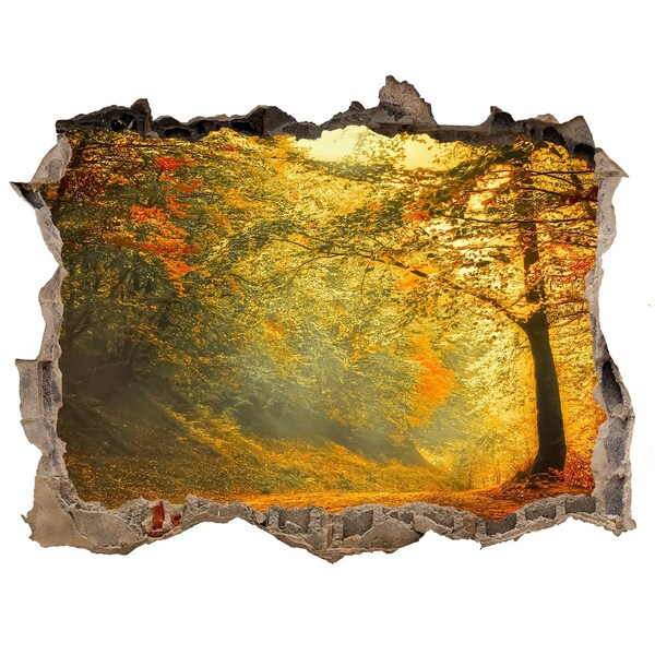 Hole in the wall sticker Golden autumn in the forest