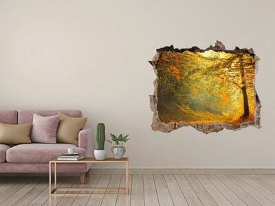 Hole in the wall sticker Golden autumn in the forest