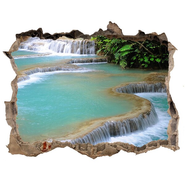 Hole in the wall decal Waterfalls in a tropical paradise