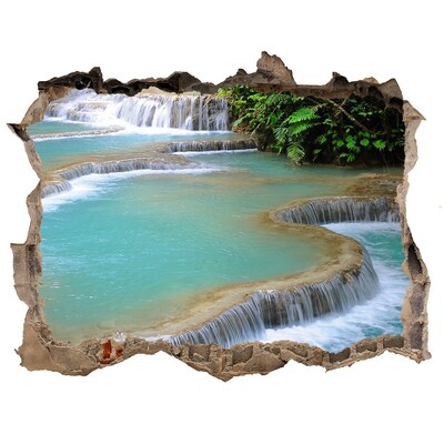 Hole in the wall decal Waterfalls in a tropical paradise