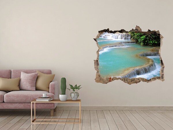 Hole in the wall decal Waterfalls in a tropical paradise