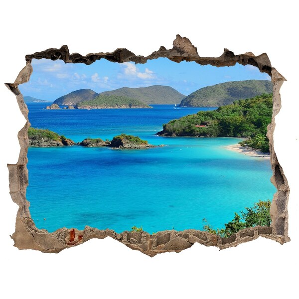 Hole in the wall sticker Tropical bay with turquoise water