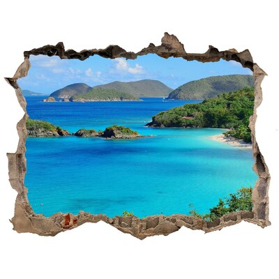 Hole in the wall sticker Tropical bay with turquoise water