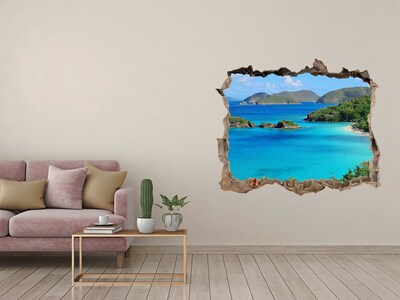Hole in the wall sticker Tropical bay with turquoise water
