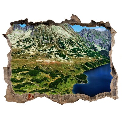 Hole in the wall decal Mountain landscape with a lake