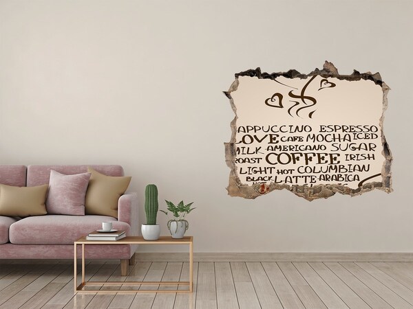 Hole in the wall decal Coffee oasis