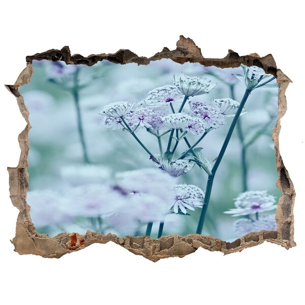 Hole in the wall sticker Flowers among the ruined wall