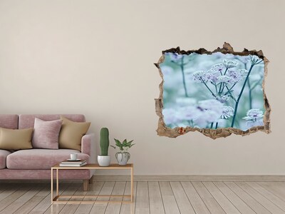 Hole in the wall sticker Flowers among the ruined wall