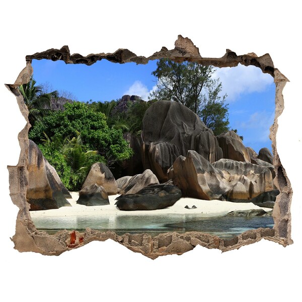 Hole wall sticker Tropical island oasis
