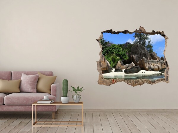 Hole wall sticker Tropical island oasis