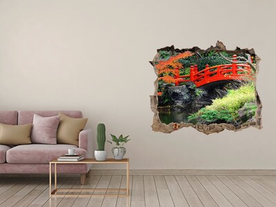 Hole wall sticker Japanese garden