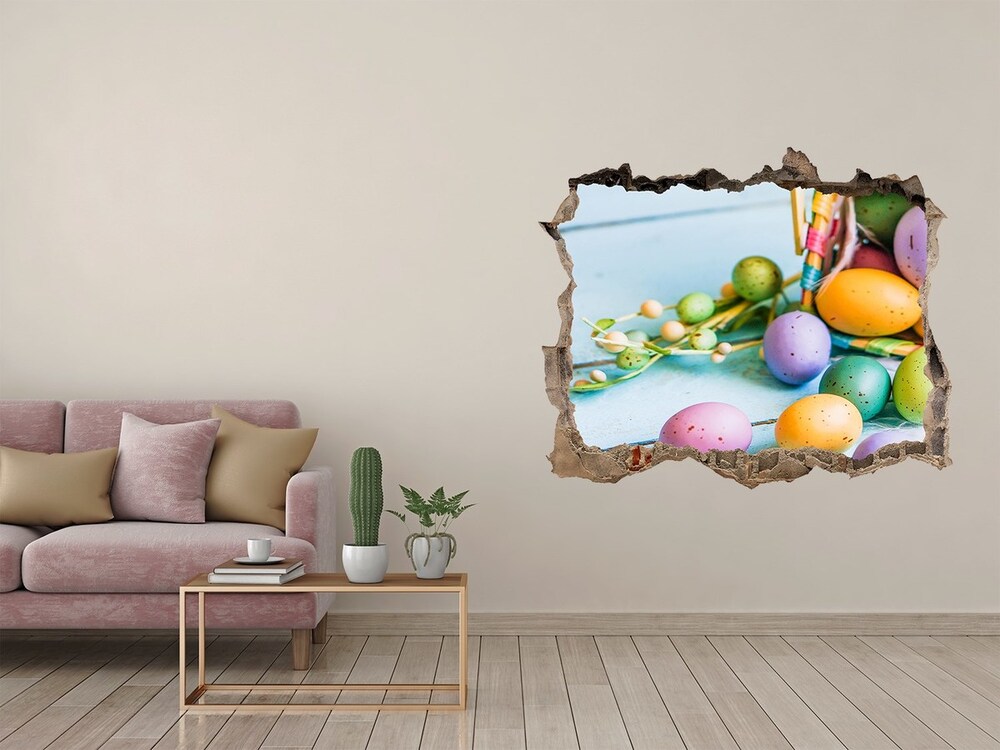 Hole wall sticker Easter eggs