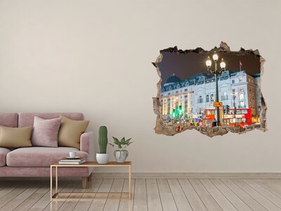 Hole wall sticker London street at night