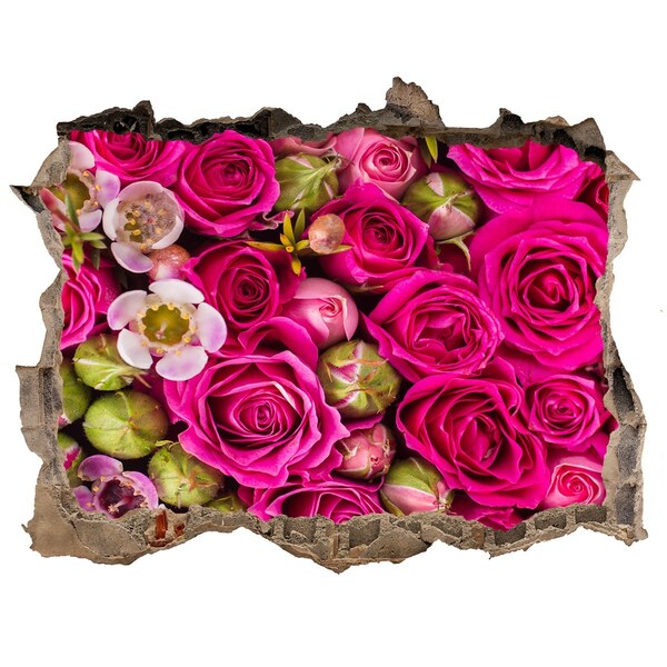 Hole wall sticker A floral explosion of roses
