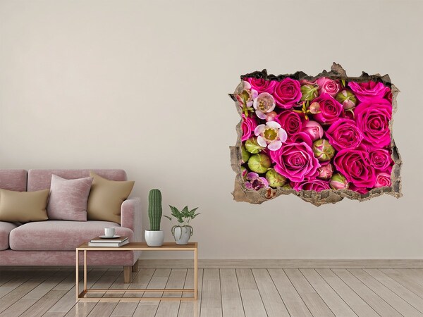 Hole wall sticker A floral explosion of roses