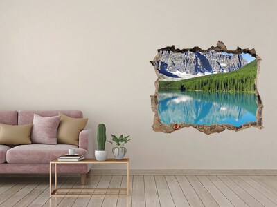 Hole wall sticker Mountain landscape with a lake