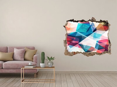 3D wall hole wallpaper Colorful crystal world