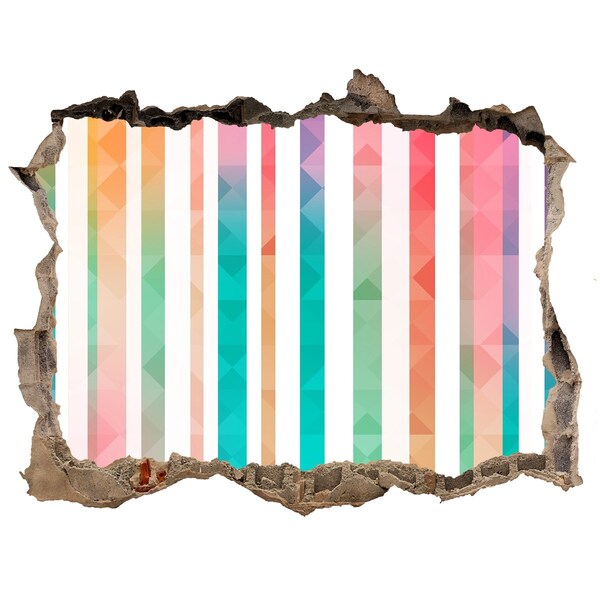 Hole in the wall sticker Rainbow stripes