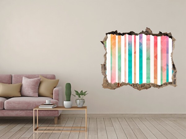 Hole in the wall sticker Rainbow stripes