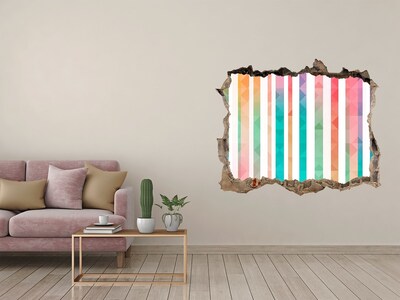 Hole in the wall sticker Rainbow stripes