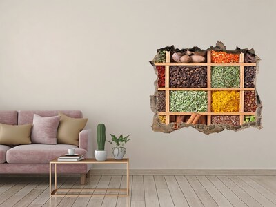 Hole wall sticker A kitchen full of spices