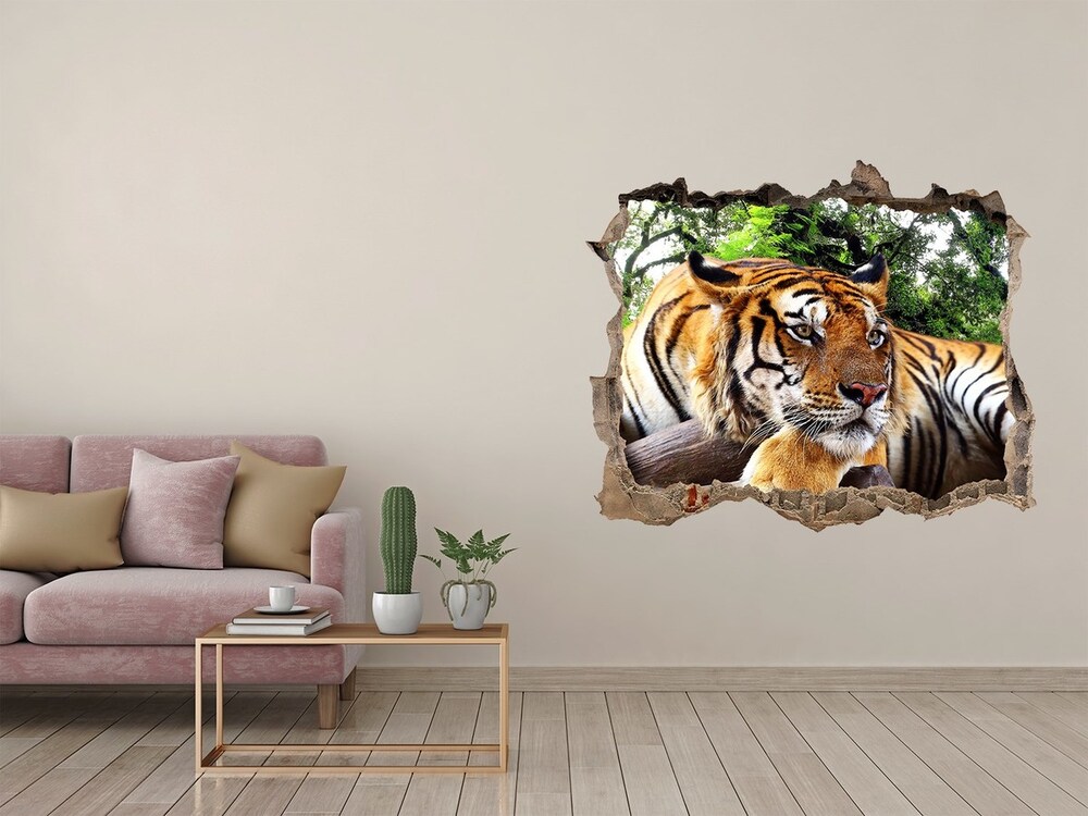 Hole in the wall decal Tiger on the rock