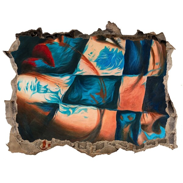 Hole wall sticker A body immersed in color