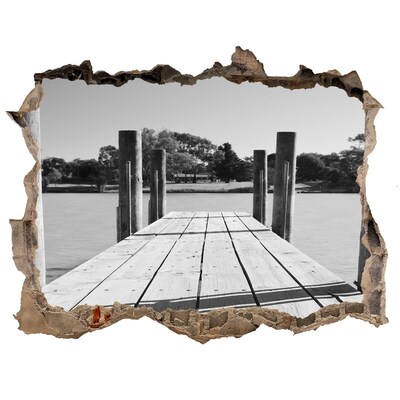 Hole in the wall decal Pier on the lake