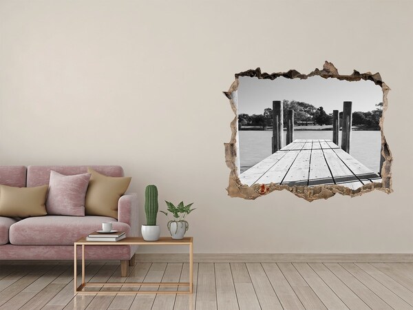 Hole in the wall decal Pier on the lake