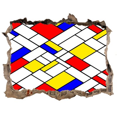 Hole in the wall decal Abstract pattern in the style of Mondrian