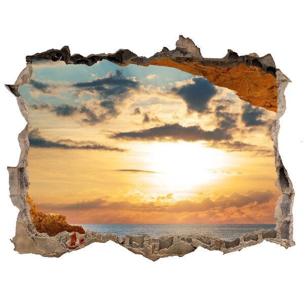 Hole in the wall sticker Sunset over the sea