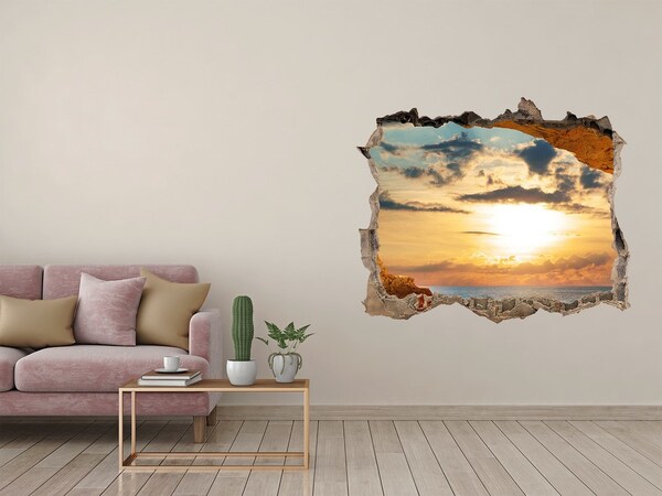 Hole in the wall sticker Sunset over the sea