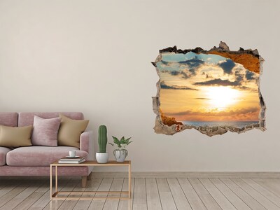 Hole in the wall sticker Sunset over the sea