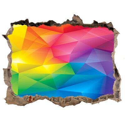 3D wall hole wallpaper A colorful rainbow in the wall