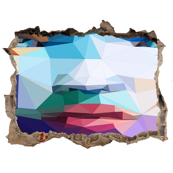 Hole in the wall decal A landscape in the colors of geometry