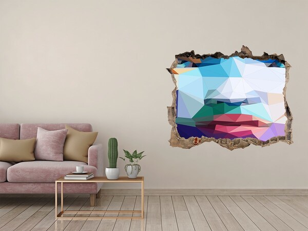 Hole in the wall decal A landscape in the colors of geometry