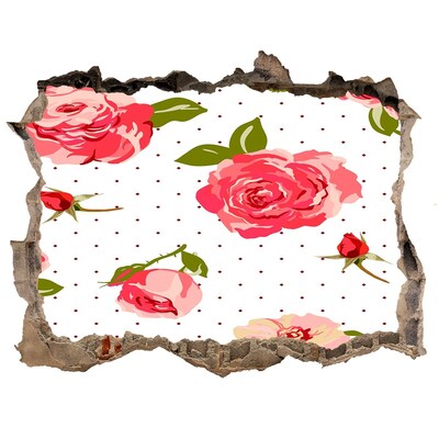 3D wall hole wallpaper Roses