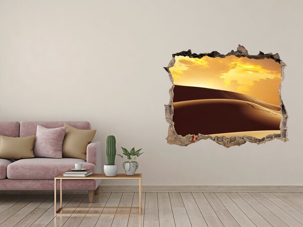 Hole wall sticker Desert landscape at sunset