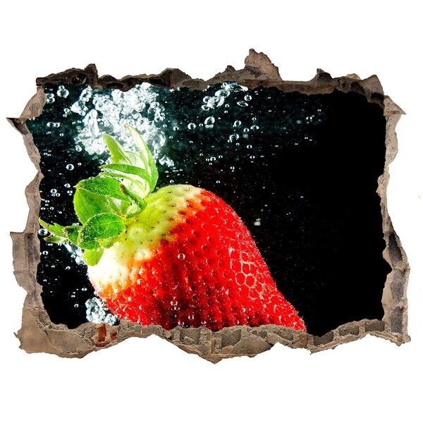 Hole in the wall sticker Strawberry in water