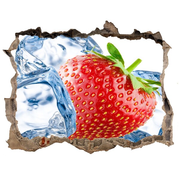 Hole in the wall sticker Juicy strawberry in ice