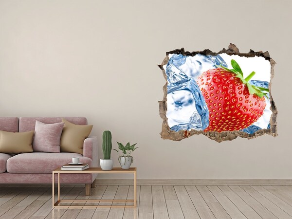 Hole in the wall sticker Strawberry with ice