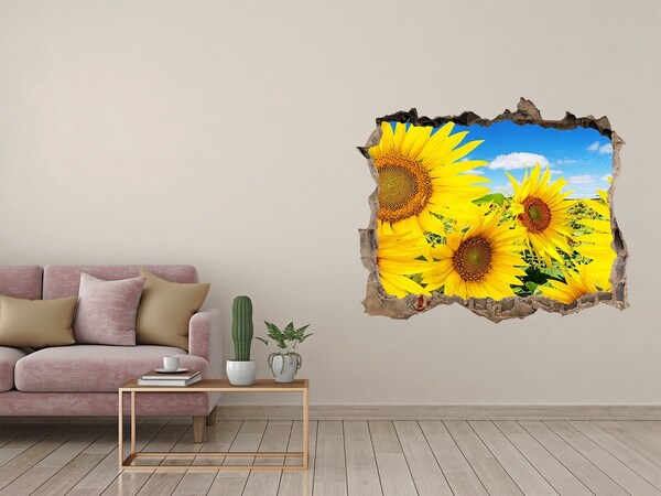 Hole in the wall decal A flower paradise with sunflowers